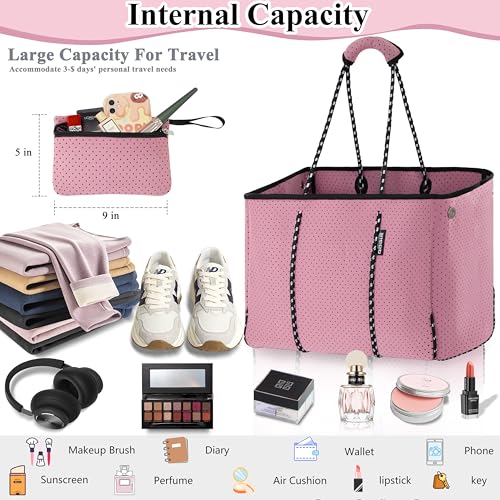 QOGiR Multipurpose Gym Beach Bag - Light Weight, Large, Sports (Dusty Rose, Large) … - Image 4