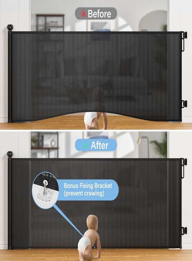 PRObebi Retractable Baby & Dog Gate - Extends to 110" Wide, 34" Tall, for Stairs, Doorways, Hallways, Outdoor, Deck, Porch - Image 3