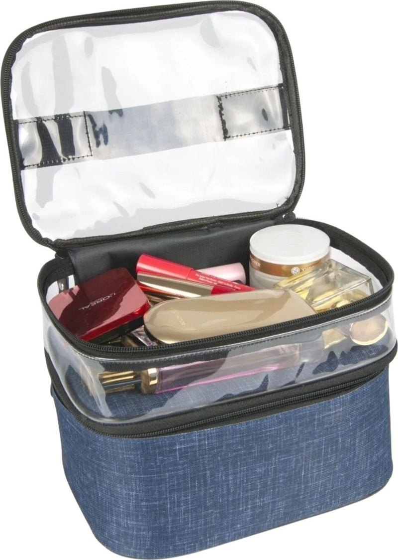 Bambus Home Women's Makeup Bag Two Large Compartments Hanging Foldable Care Travel Organizer  - Image 2