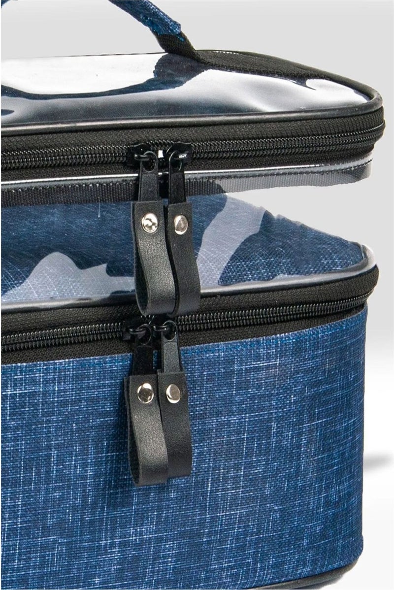 Bambus Home Women's Makeup Bag Two Large Compartments Hanging Foldable Care Travel Organizer  - Image 4