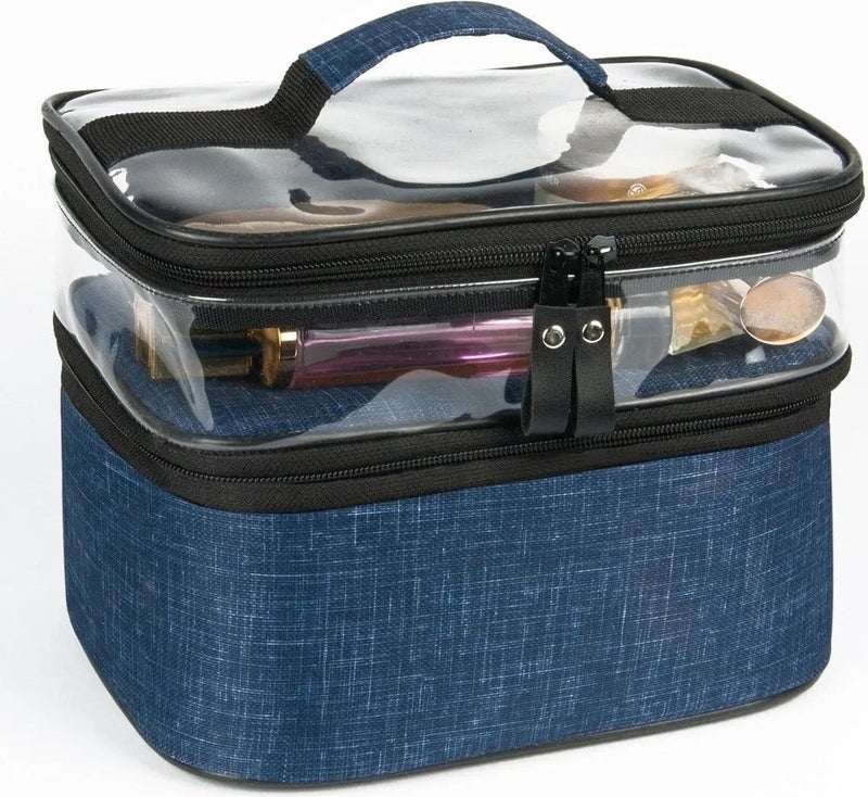 Bambus Home Women's Makeup Bag Two Large Compartments Hanging Foldable Care Travel Organizer  - Image 3
