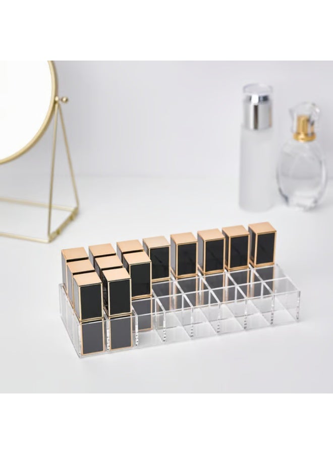 Stylish Clear Nail Storage Box - One-Piece Desktop Beauty Organizer for storing nail polish, lipstick, cosmetics, and skincare products - Image 2