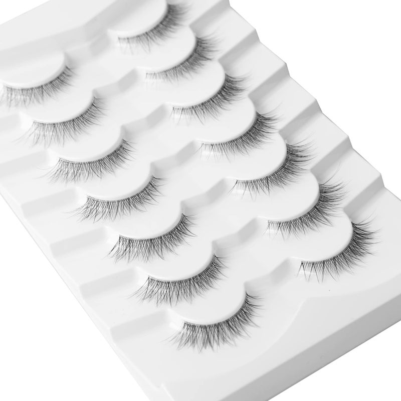 Gmagictobo Lashes Natural Short False Eyelashes Wispy Lashes Pack Light Volume Clear Band Soft Fake Eye lashes 7 Pairs Multipack - Image 4