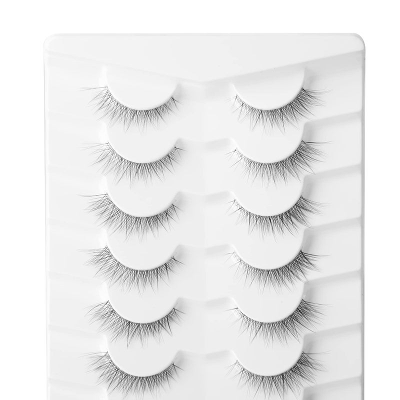 Gmagictobo Lashes Natural Short False Eyelashes Wispy Lashes Pack Light Volume Clear Band Soft Fake Eye lashes 7 Pairs Multipack - Image 2