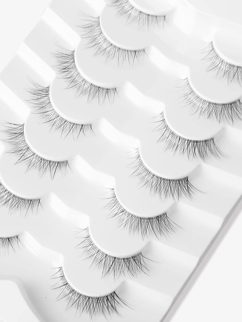Gmagictobo Lashes Natural Short False Eyelashes Wispy Lashes Pack Light Volume Clear Band Soft Fake Eye lashes 7 Pairs Multipack - Image 3