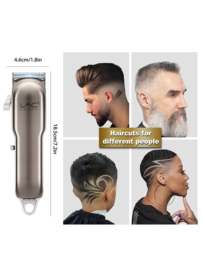 LAC - Hair Clippers for Men Hair Trimmer Beard Trimmer for Men Razor Kit - Gold Rechargeable USB Professional Cordless Hair Clippers for Men with LED Display for Barber - Image 1