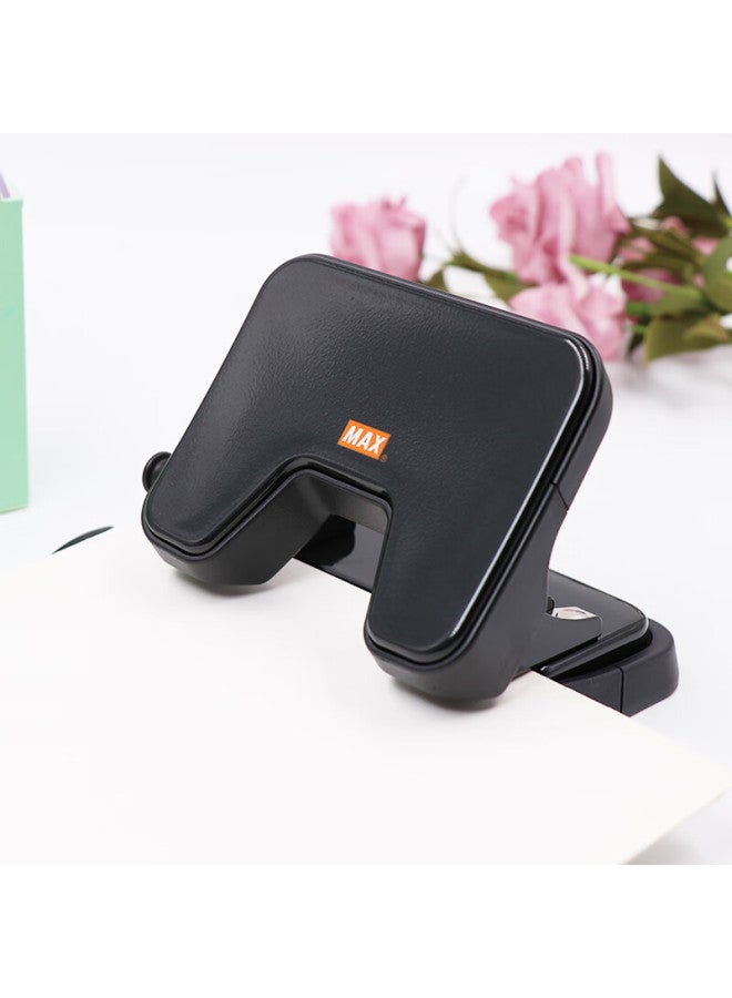 ماكس Max Dp-25t ثنائي الثقوب مع رافعة، سعة 25 ورقة، أسود - Image 3