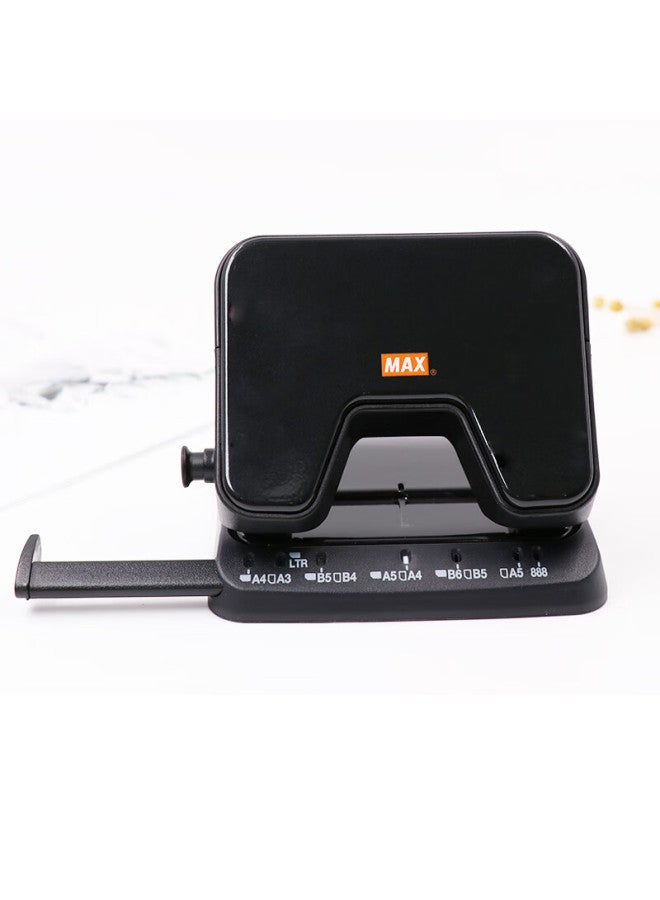ماكس Max Dp-25t ثنائي الثقوب مع رافعة، سعة 25 ورقة، أسود - Image 4