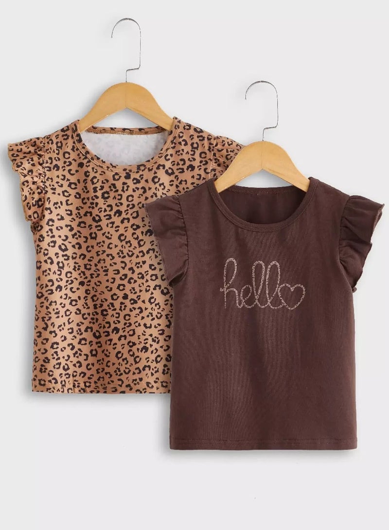 Toddler Girls 2pack Ruffle Cuff Tee  - Image 1