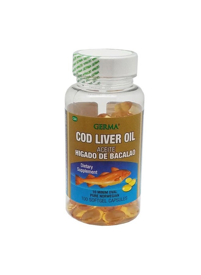 Germa Aceite De Higado De Bacalao Capsules 100's Pure Norwegian Cod Liver Oil GERMA  - Image 1