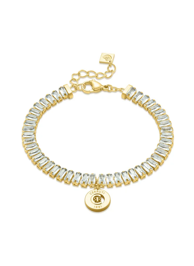 CERRUTI 1881 Claudia Gold-Plated with 'CRR' Charm Bracelet for Women