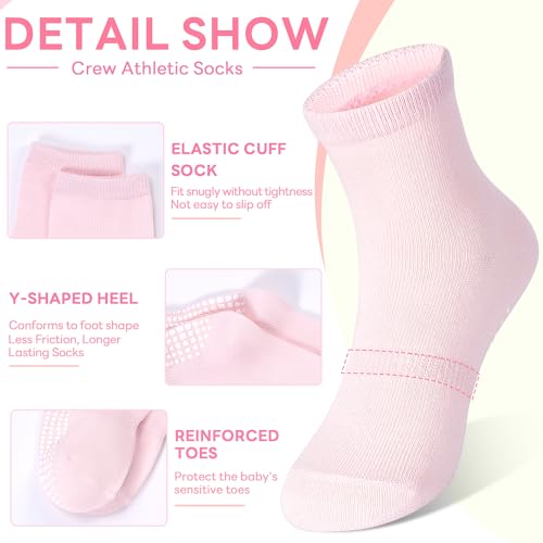 Tphon Toddler Socks, Baby Non Slip Socks for Boys Girls 12 Pairs Kids Infants Children Sock 7-10 Years - Image 2