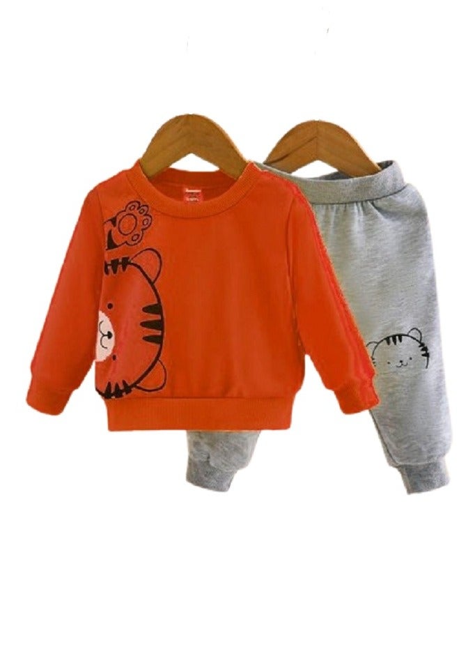 lecoo kid's Winter Pajama Set - Milton Comfortable and suitable for cold winter - 2-piece set (Milton long-sleeve sweatshirt and elasticated waist pants). - Image 2