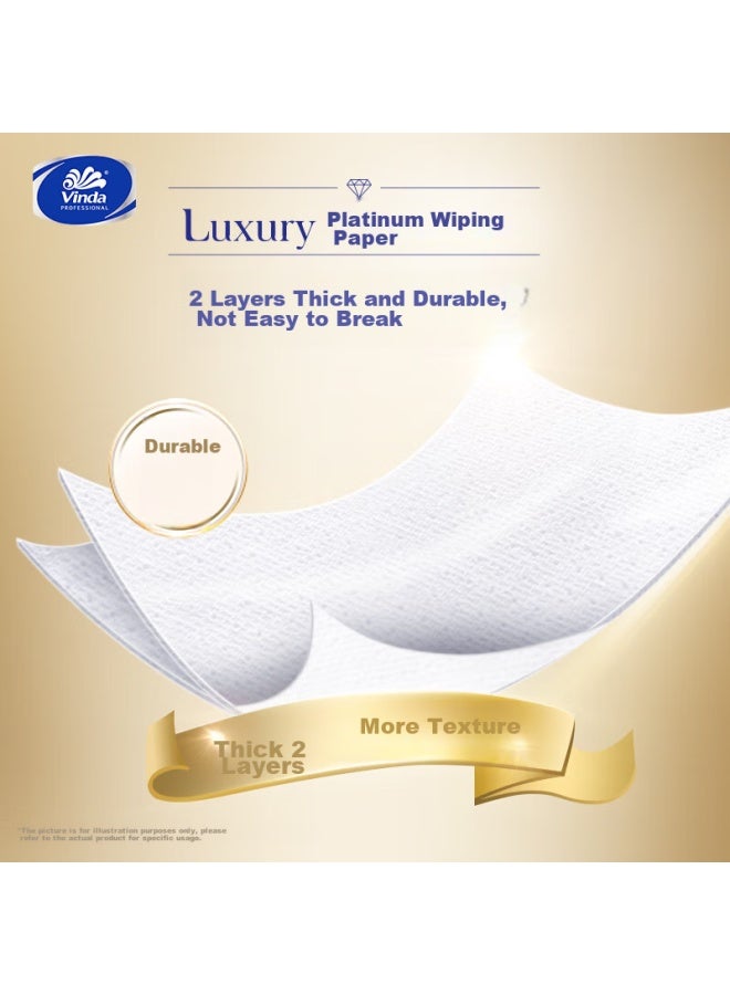 Vinda Hand Towels, 2-ply, 130 Sheets*3 Packs, XL Size, Hotel Bathroom And Commercial Use, Bozhen High-end Facial Tissues - Image 3