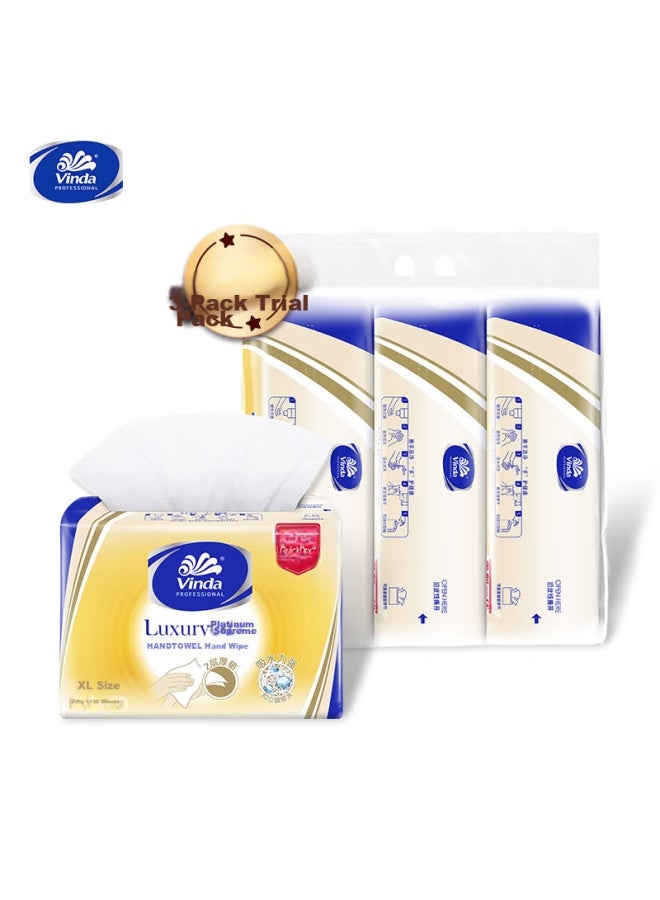 Vinda Hand Towels, 2-ply, 130 Sheets*3 Packs, XL Size, Hotel Bathroom And Commercial Use, Bozhen High-end Facial Tissues - Image 5