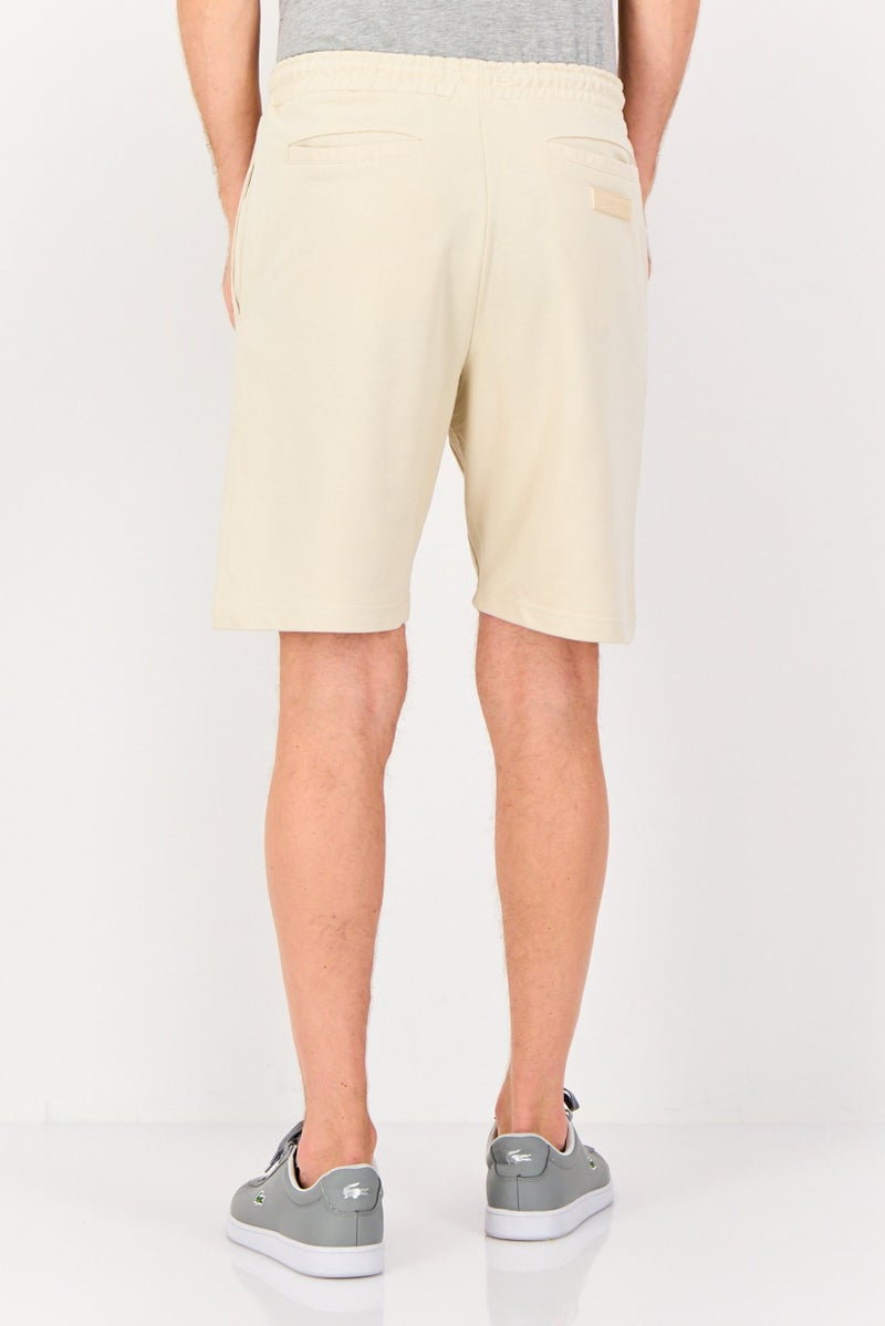 Blank Essentials Men Brand Logo Basic Shorts, Beige - Image 3