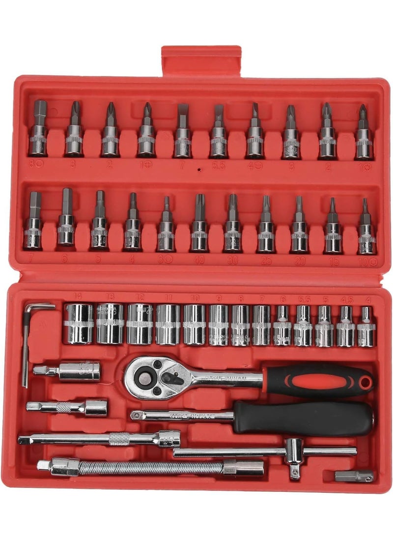 Pamidhar Pamidhar 46 in 1 Pcs tool kit Screwdriver set and Socket Set Wrench Set Multi Purpose Combination Tool Case Precision Socket Set Combination Vanadium Steel  - Image 1