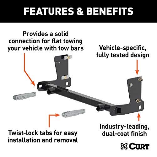 CURT 70105 Custom Tow Bar Base Plate Brackets for Dinghy Towing, Fits Select Jeep Wrangler JL - Image 3