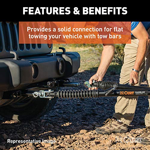 CURT 70105 Custom Tow Bar Base Plate Brackets for Dinghy Towing, Fits Select Jeep Wrangler JL - Image 5