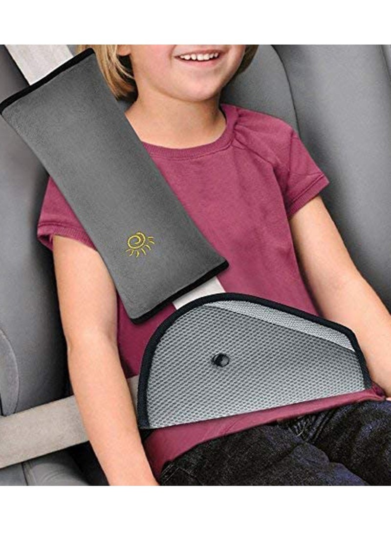 SYOSI Seat Belt Adjuster and Neck Support Pillow for Kids Car Strap Cushion Pads for Comfortable Travel for Children and Adults - Image 1