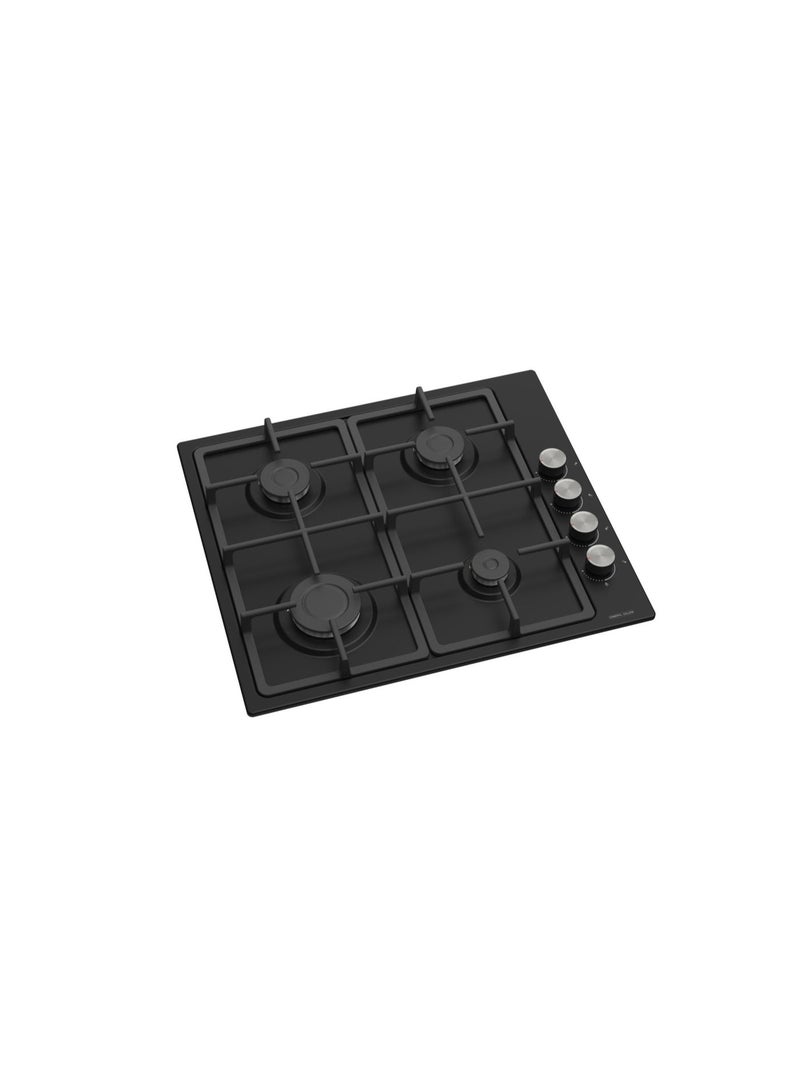 جنرال جولدن طباخ غاز جنرال جولدين مدمج بأربع شعلات، 60×52 سم، سطح فولاذي أسود، احتراق تلقائي، أمان تام - Image 2