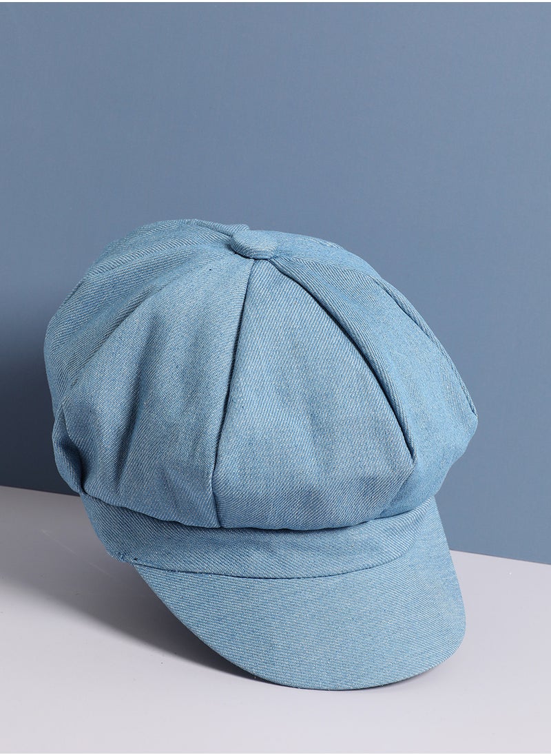 Haute Sauce - Blue Corduroy Vintage Newsboy Cap - Image 1