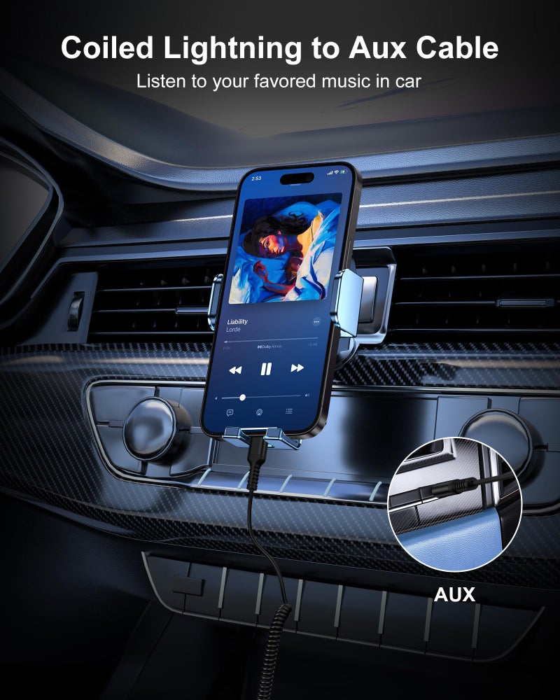 Haoano iPhone Aux Cord, Aux to 3.5mm Coiled Lightning Cable Auxiliar Audio Male Cable for iPhone 14 Pro Max 13 12 11 XS XR 8 Plus, Mfi Certified Apple Auxiliary Ox Wire for Car Home Stereo Speaker Headphone - Image 4