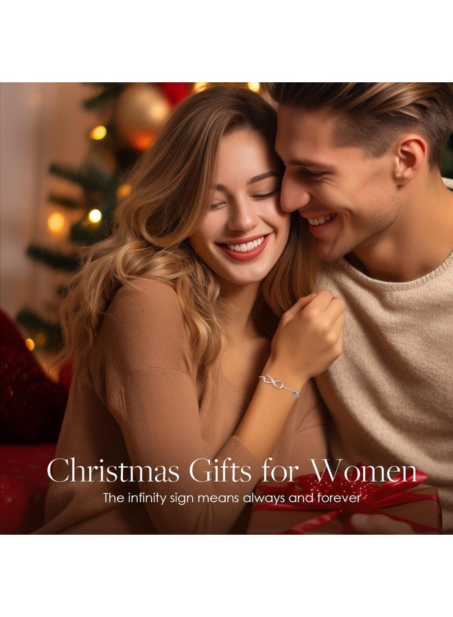 CDE Infinity Heart Symbol Charm Link Bracelet for Women 925 Sterling Silver Adjustable Mother's Day Gift Anniversary Jewelry Christmas Birthday Gifts for Wife Girlfriend Her - Image 2