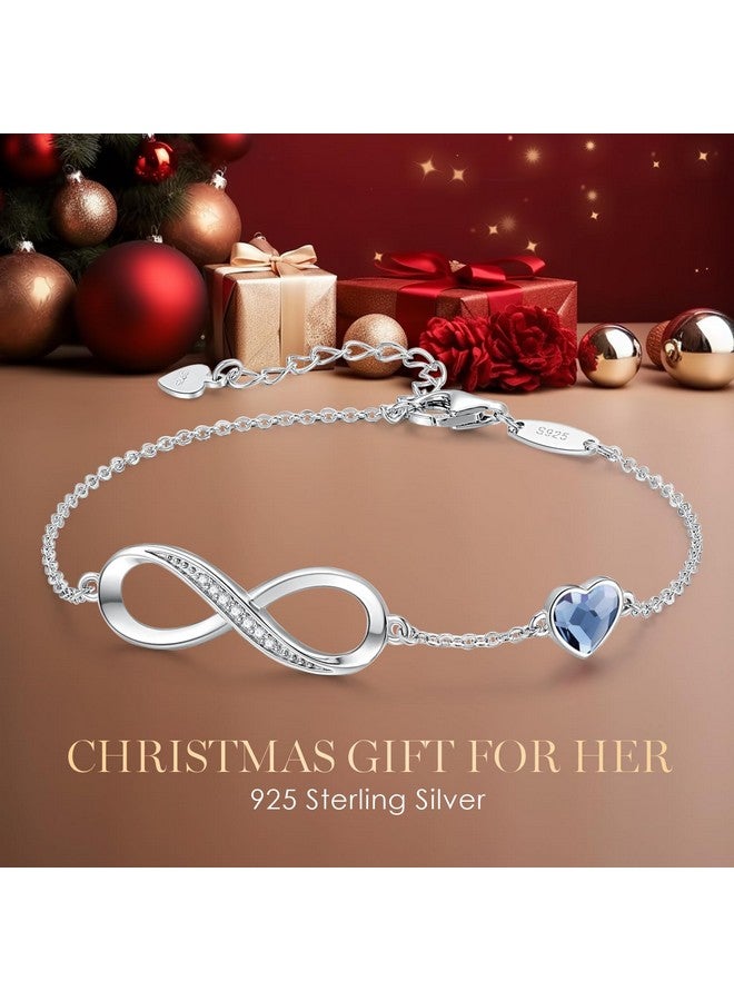 CDE Infinity Heart Symbol Charm Link Bracelet for Women 925 Sterling Silver Adjustable Mother's Day Gift Anniversary Jewelry Christmas Birthday Gifts for Wife Girlfriend Her - Image 3