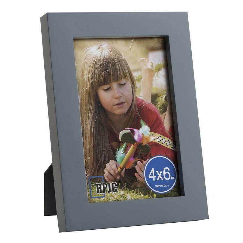 RPJC RPJC 4x6 Picture Frames Made of Solid Wood High Definition Glass for Table Top Display and Wall Mounting Photo Frame Grey - Image 1