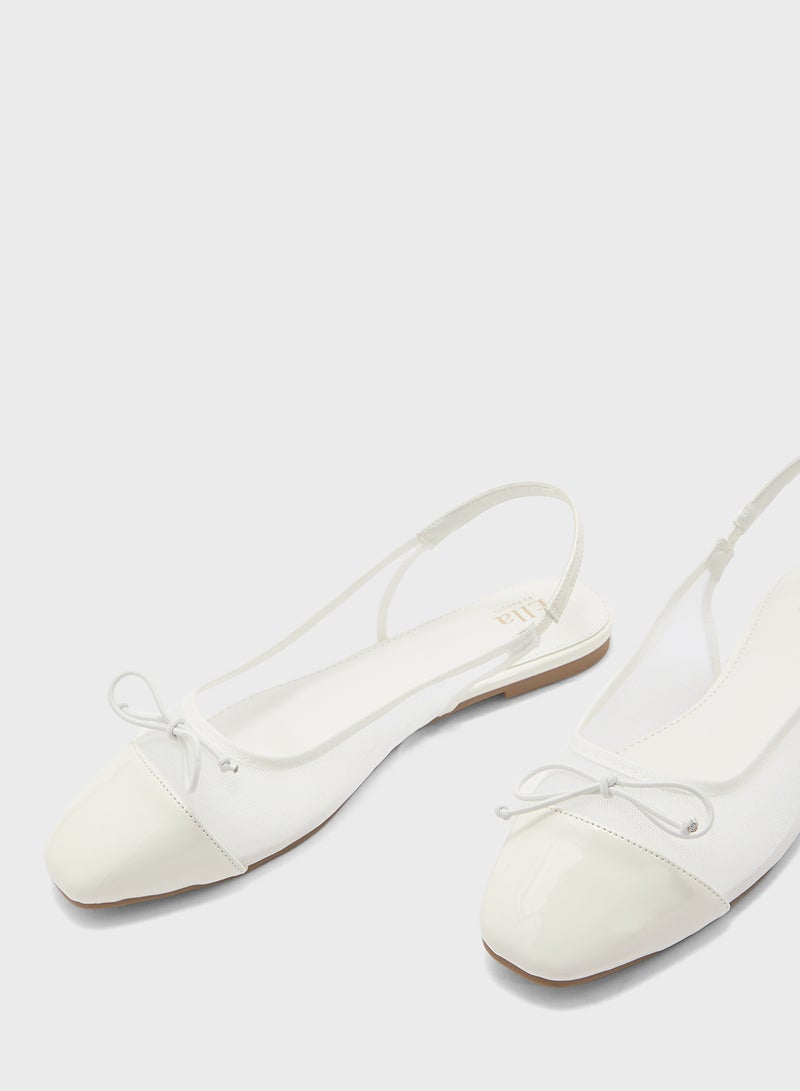ELLA Classic Slingback Ballerina With Bow  - Image 4