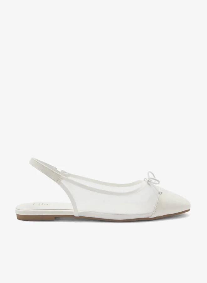 ايلا حذاء باليرينا كلاسيكي بحزام خلفي وربطة فيونكة