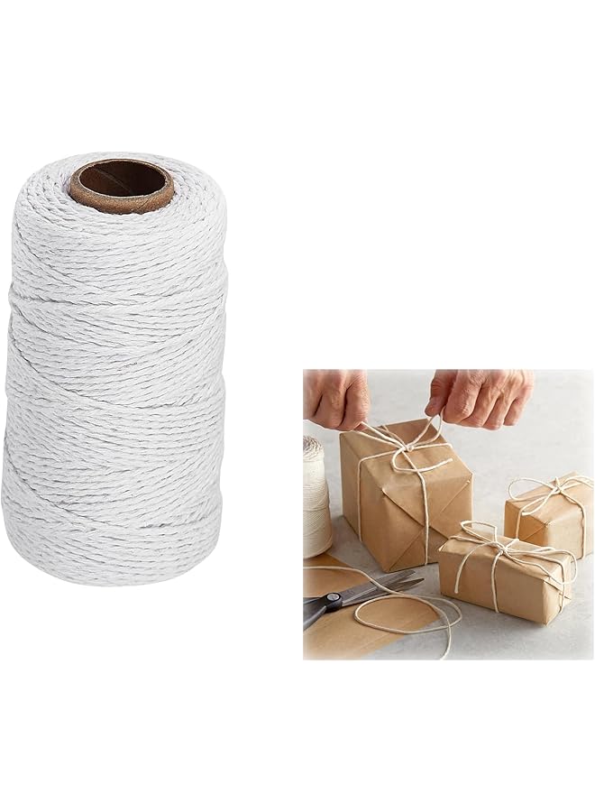 The Bros Cotton Twine String - 328 Ft 2MM for Crafts, Bakers Twine, Kitchen Cooking, Butcher Meat, Roasting, and Gift Wrapping - Versatile and Durable  - Image 1