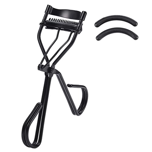 Uranian Eyelash Curlers with Built-in Comb Beauty Eyelashes Curlers Eyelash Cliper with 2 Replacement Silicone Refill Pads Premium Lash Curler Makeup Tool for Women and Girls (2 Black-Black Comb) - Image 1