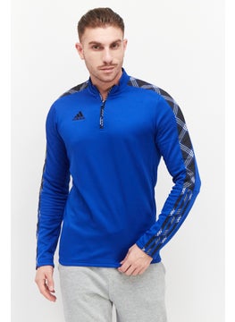 Adidas Men Sportswear Fit Long Sleeve Outdoor Sweatshirts, Blue  - Image 1