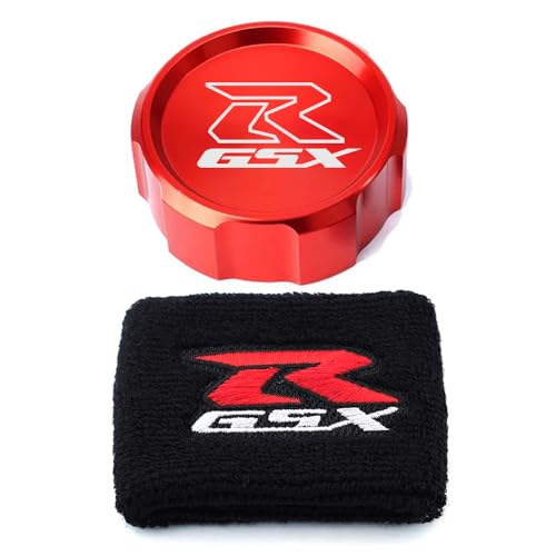 MOWOK For Suzuki GSX-R Gsxr 600 750 1000 GSX-R750 gsx-r600 gsxr1000 Motorcycle CNC aluminium alloy Front Brake Fluid Reservoir Protection Cover and Reservoir cap sock (Red) - Image 1