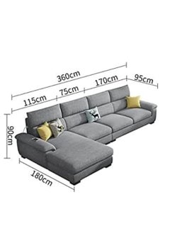 Maharat Al Bahar MAB FURNISHINGS GLFF Overstuffed Multifunction Wooden Frame Sofa Set - Dark Grey  - Image 2