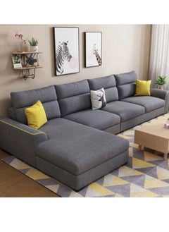Maharat Al Bahar MAB FURNISHINGS GLFF Overstuffed Multifunction Wooden Frame Sofa Set - Dark Grey  - Image 1