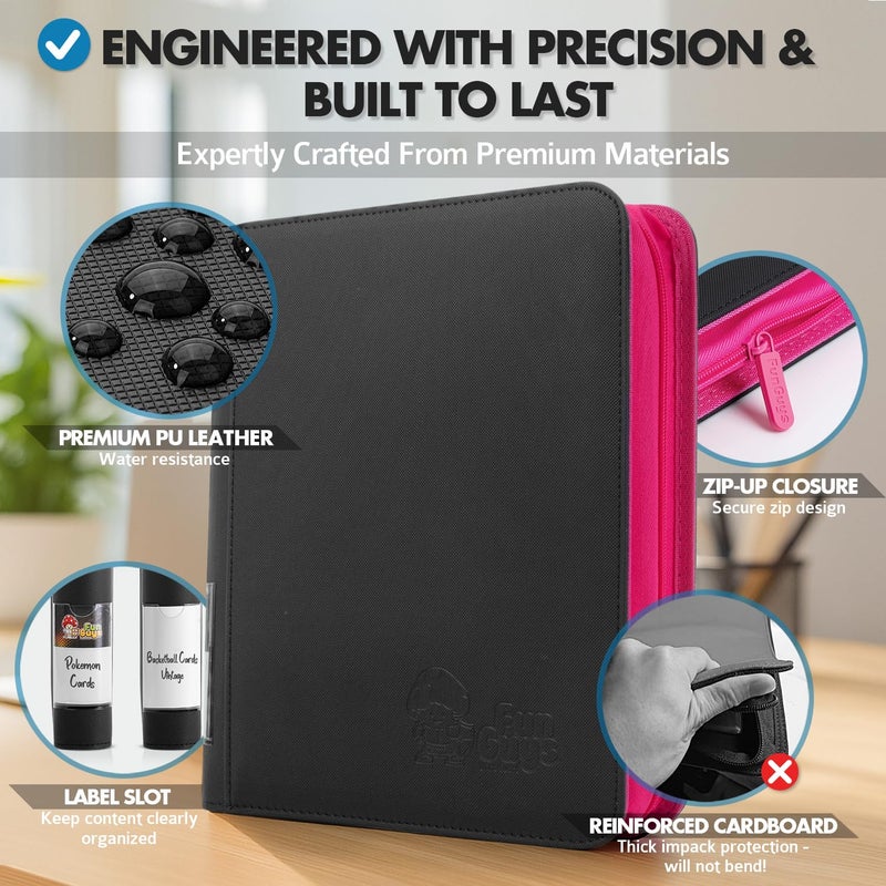 FunGuys Toploader Binder â€“ 4 Pocket Trading Card Binder for 128 Top Loaders, Pokemon Card Binder, MTG, Yugioh, Sports Cards, TCG Storage Album, Zipper Card Collector Folder - Image 5