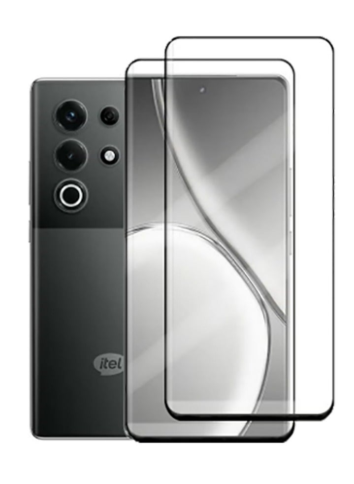 حماية شاشة زجاجية مقساة 2 عبوة، عالية الوضوح [خالية من الفقاعات] فيلم حماية زجاجي مقسّى لجهاز ITEL S25 Ultra - Image 1