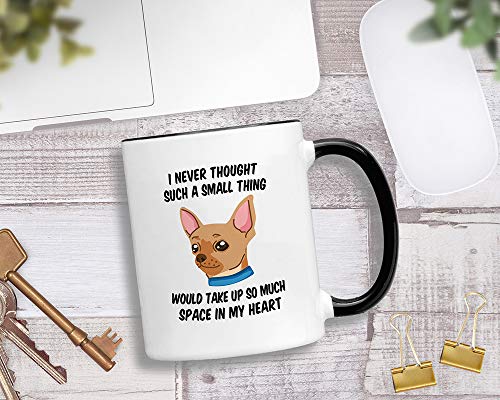 Casitika Chihuahua Gifts. 11 oz Chiuaua Coffee Mug. Gift Idea for Women or Men who Love their Dog. I Never Thought a Small Thing Would Take my Heart. - Image 3