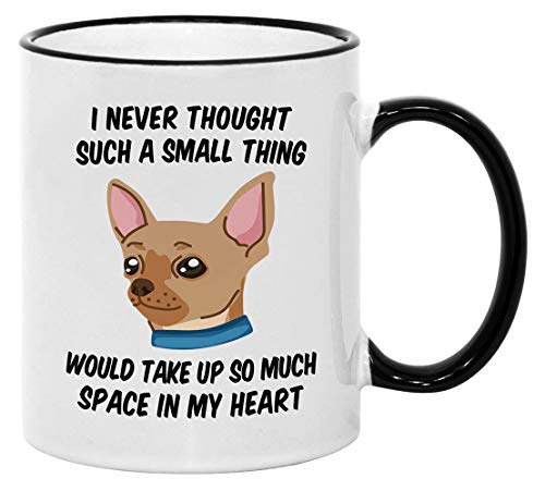 Casitika Chihuahua Gifts. 11 oz Chiuaua Coffee Mug. Gift Idea for Women or Men who Love their Dog. I Never Thought a Small Thing Would Take my Heart. - Image 1