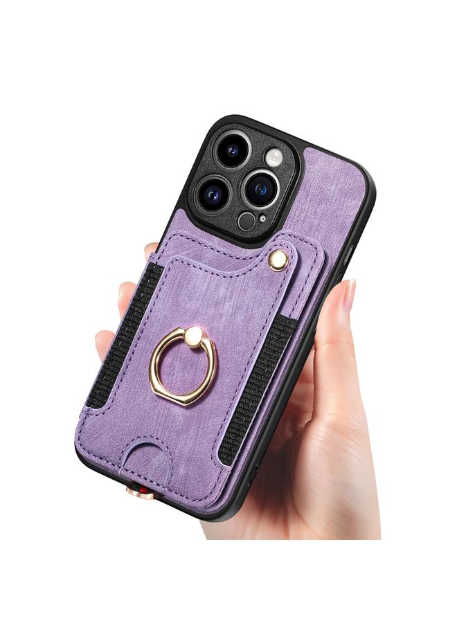 S-TOP Case For iPhone 13 Pro Retro Skin-feel Ring Multi-card Wallet Phone Case - Image 4