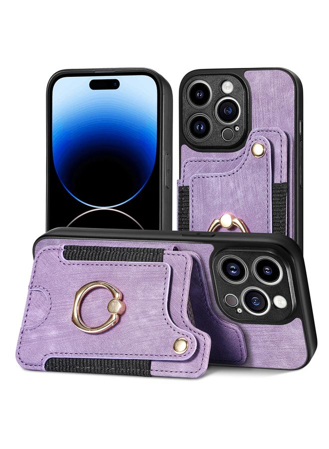S-TOP Case For iPhone 13 Pro Retro Skin-feel Ring Multi-card Wallet Phone Case - Image 1
