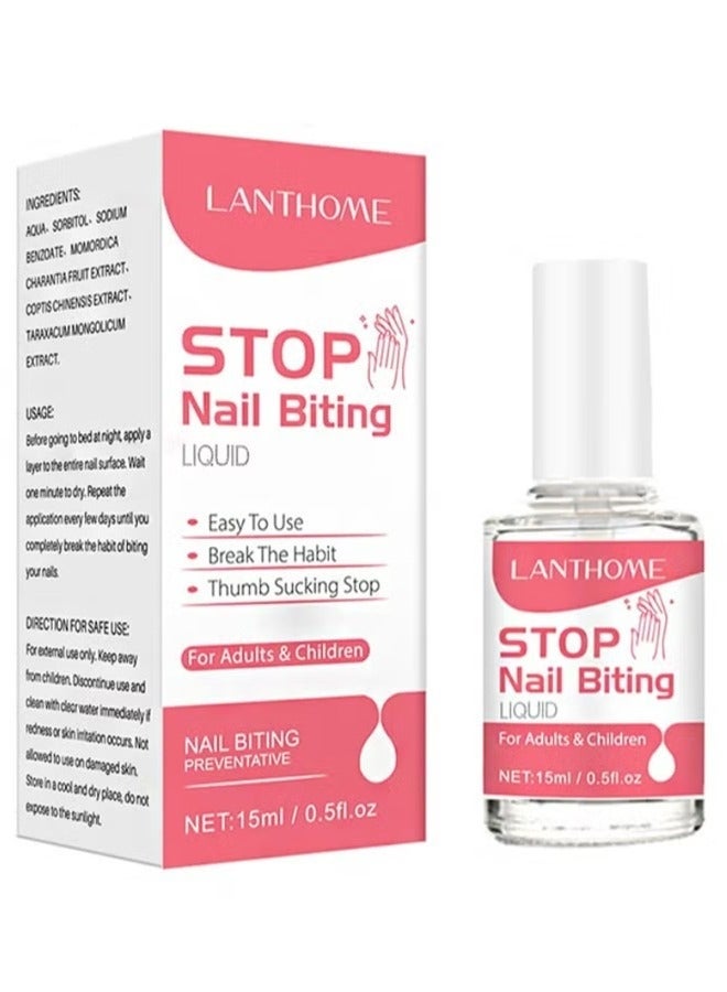 Lanthome Nail Biting Treatment for Kids, Natural Thumb Sucking Pain Relief for Kids, Bitters, Plant Extracts (15ml) - Image 1
