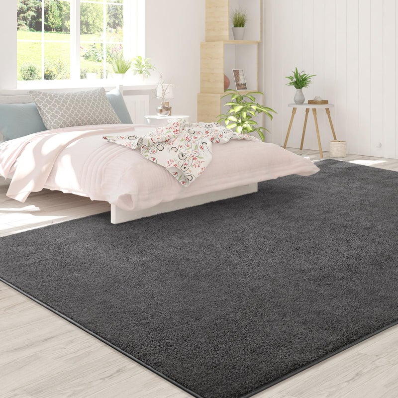 FlyDOIT Area Rugs for Bedroom Living Room, 6x9 Dark Grey Super Soft Comfy Thickened Memory-Foam Indoor Carpets, Modern Aesthetic Minimalist Carpet for Boys Girls Adults Apartment Nursery Home DÃ©cor - Image 4