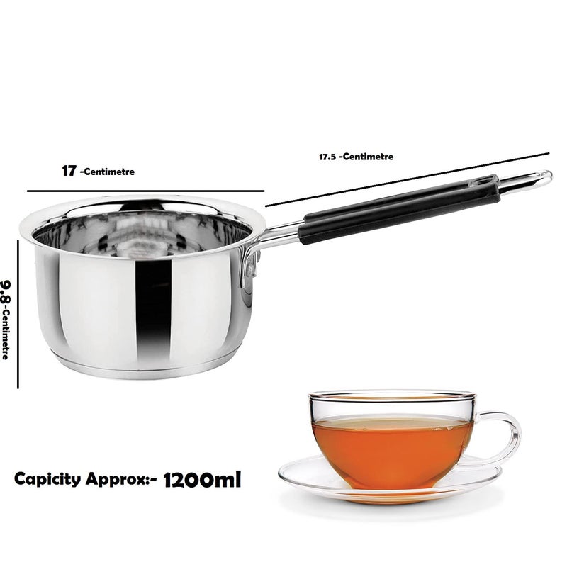 Bartan Star Stainless Steel Induction Friendly Saucepan -1200ml - Image 2