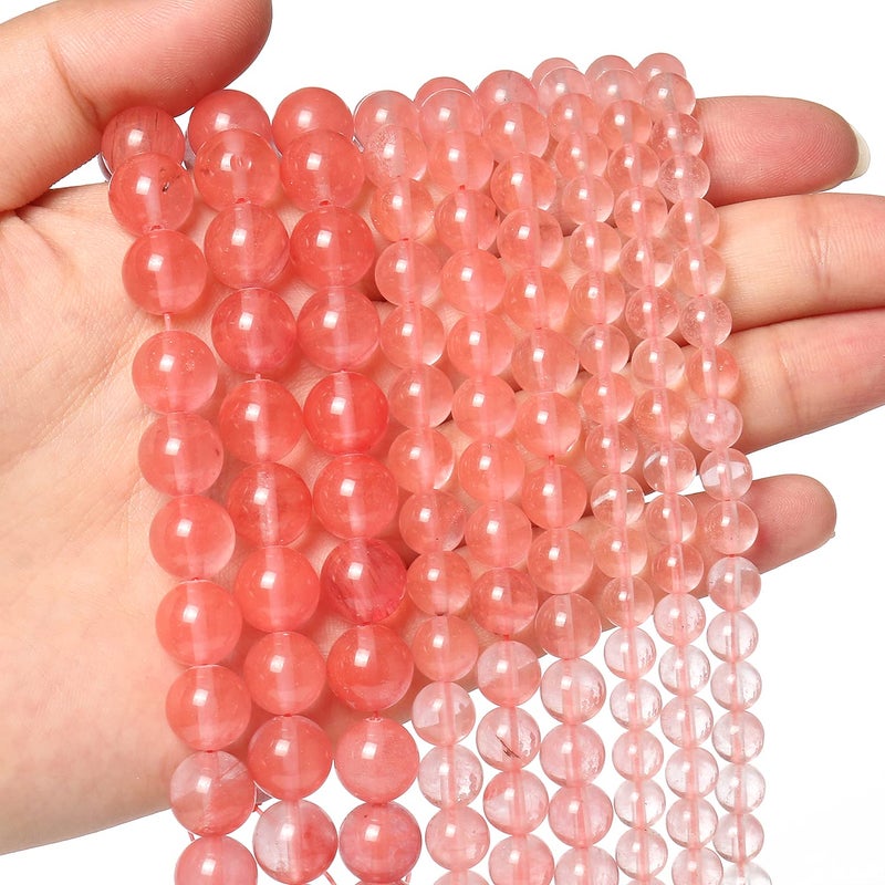 45pcs 8mm Natural Stone Beads Watermelon Crystal Beads Crystal Gemstone for Jewelry Making DIY Bracelet Necklace