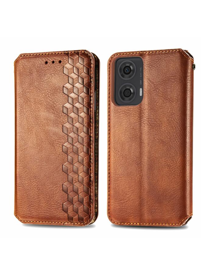 اس-توب جراب لهاتف OnePlus 12R، جراب جلدي مغناطيسي مضغوط بتصميم شبكي مكعب - Image 2