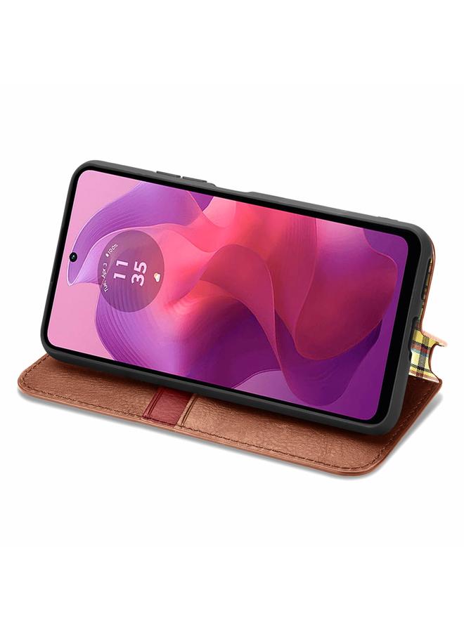 اس-توب جراب لهاتف OnePlus 12R، جراب جلدي مغناطيسي مضغوط بتصميم شبكي مكعب - Image 4